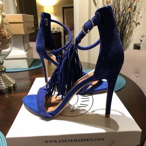 Steve Madden Sashi Blue Suede Heels